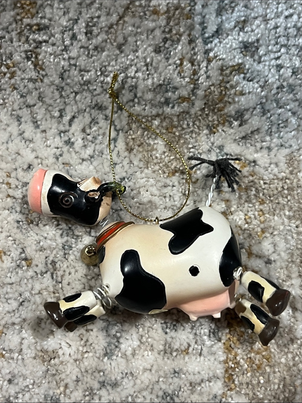 Whimsical Black & White Cow Hanging Ornament - z28